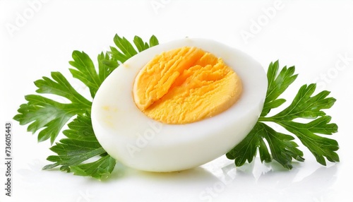 boiled egg isolated on white background photo