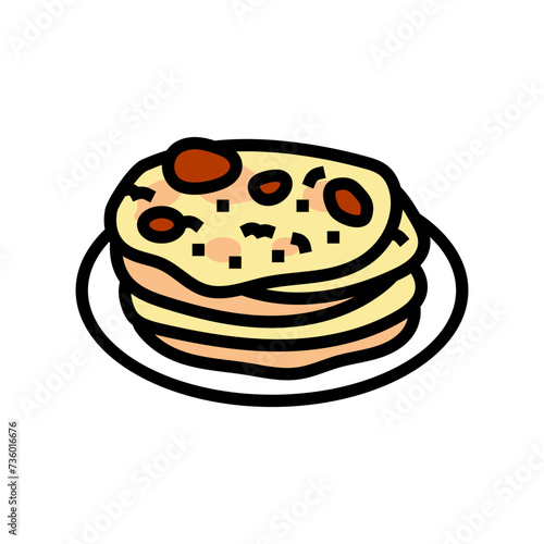 naan bread indian cuisine color icon vector. naan bread indian cuisine sign. isolated symbol illustration