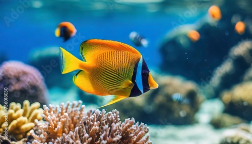 animals of the underwater sea world ecosystem colorful tropical fish life in the coral reef