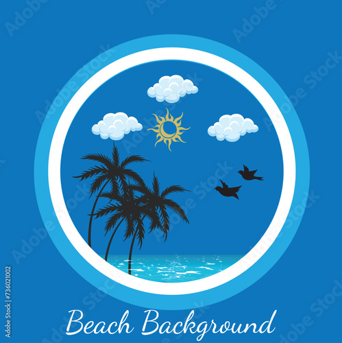 Set of summer vacation vector illustration posters with seaside landscape, sunbed, woman on vacation, summer sunset, retro and modern style, for a greeting card