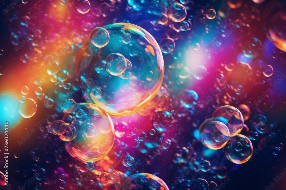 Fototapeta premium Wallpaper displaying a colorful soap bubbles background wallpaper
