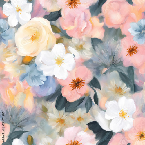Watercolor floral soft pastel background.