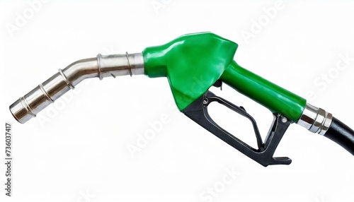 green gas or fuel pump nozzle isolated on white with transparent background 3d illustration