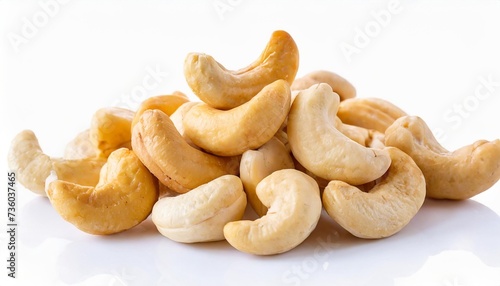 cashew nuts heap isolated on white background