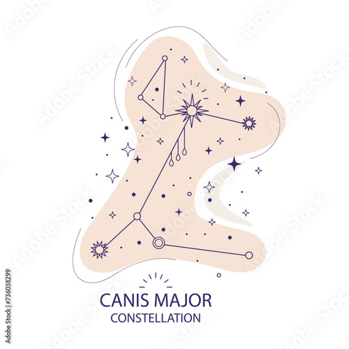 Star constellation Canis Major vector illustration