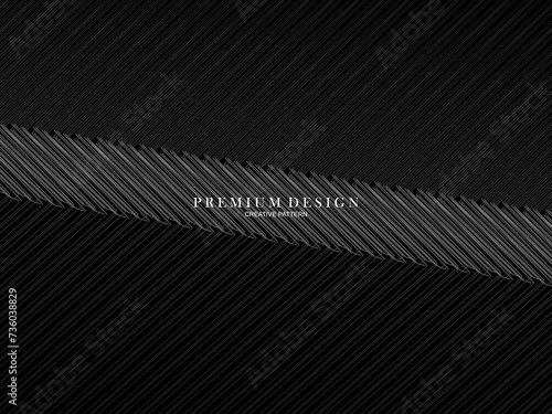 Abstract futuristic dark black background with modern design. Realistic 3d wallpaper with luxurious flowing lines. Premium backgrounds for posters  websites  brochures  cards  banners  apps  etc.