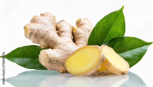 ginger with leaves isolated on transparent png
