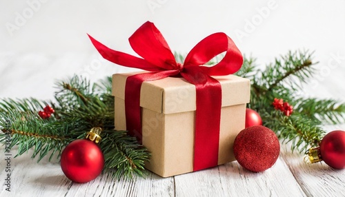 isolated christmas gift box on a white background