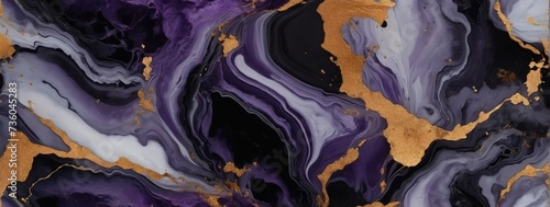 Amethyst abstract black marble background art paint pattern ink texture watercolor copper fluid wall. 