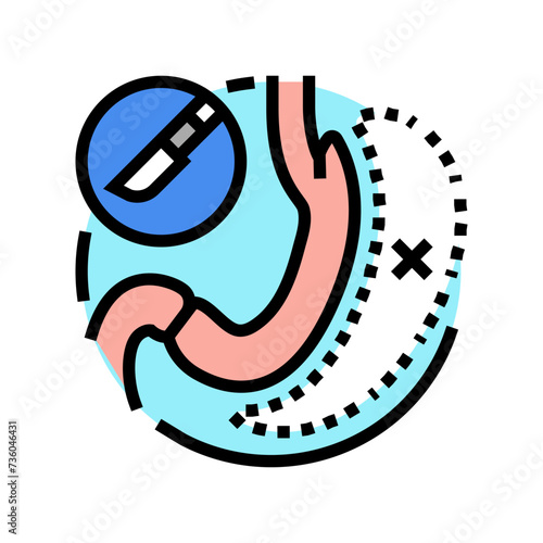 gastrectomy surgery doctor color icon vector. gastrectomy surgery doctor sign. isolated symbol illustration