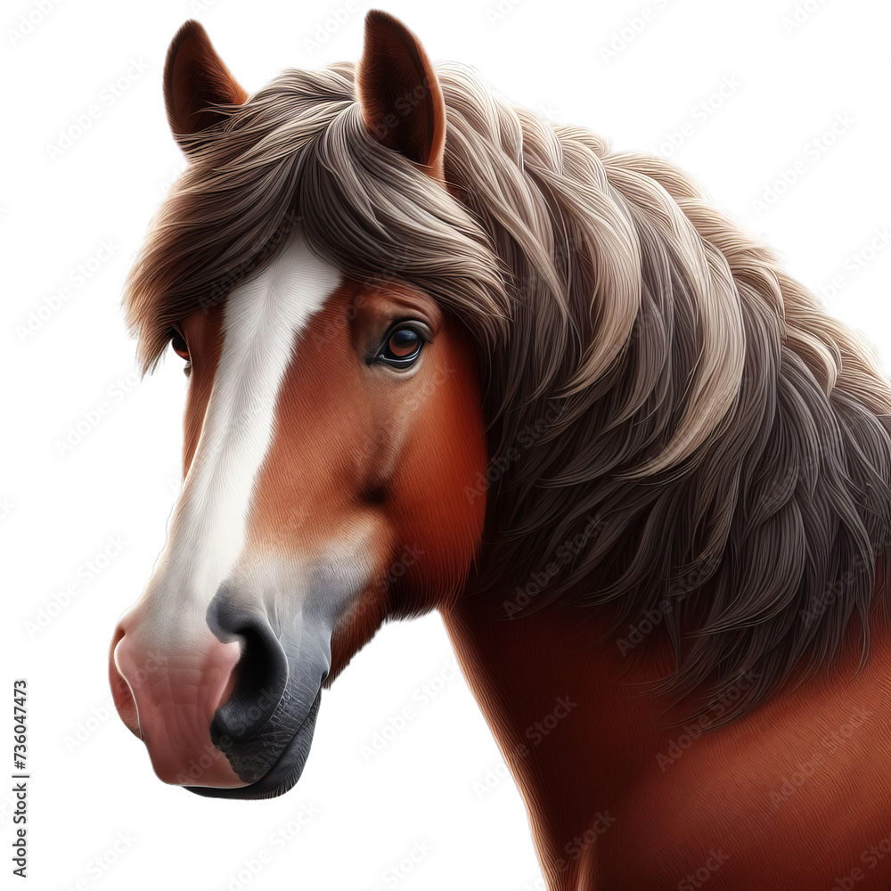 Obraz premium portrait of a horse isolated on transparent background