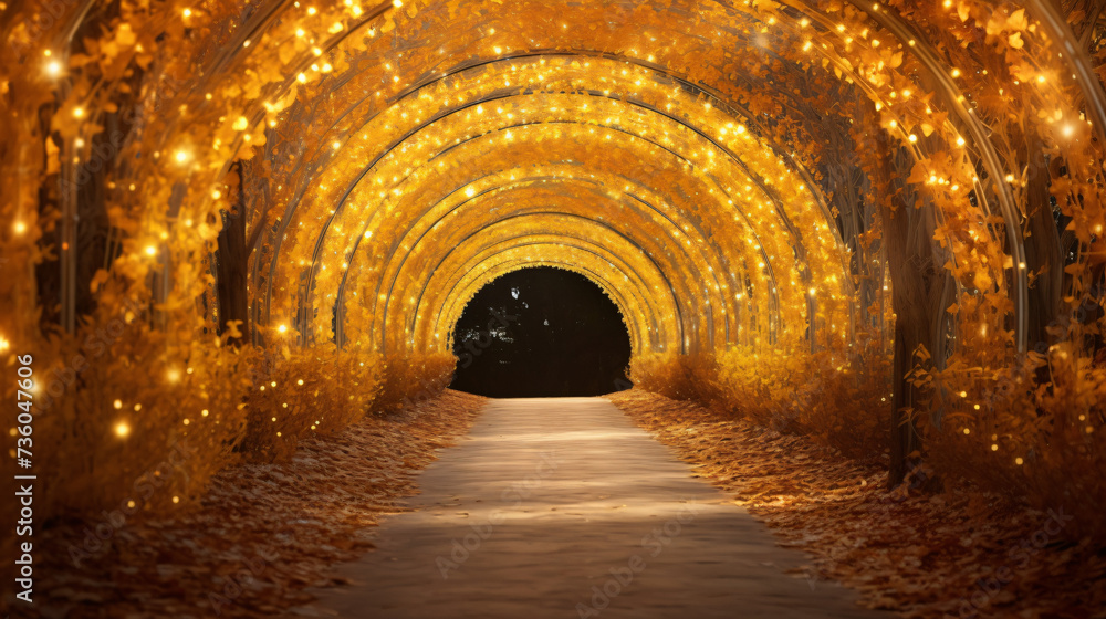 luminous arch tunnel - obrazy, fototapety, plakaty 