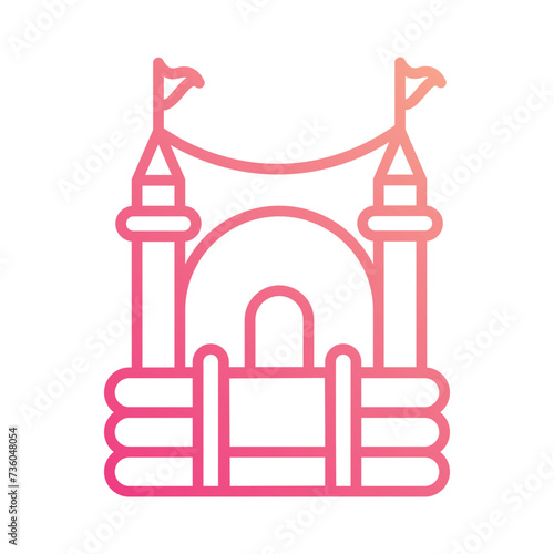 Bouncy Castle Icon vector. Stock illustration.