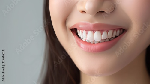 A radiant woman displaying a joyful smile with healthy teeth, showcasing beauty and dental care in a close-up view