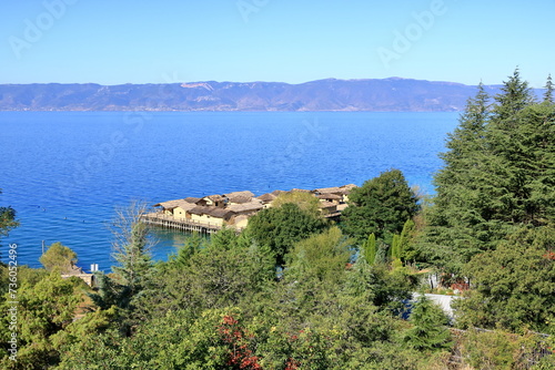 Museum on water in the Bay of Bones on the Ohrid Lake in North Macedonia