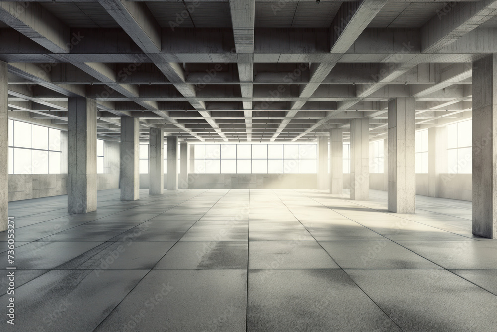 Big empty concrete open space. Background image. Created with Generative AI technology