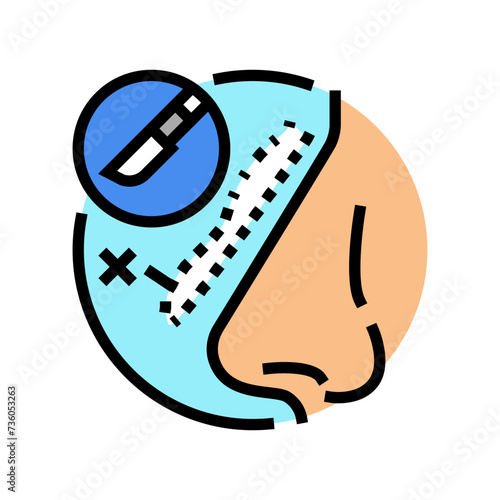 rhinoplasty surgery hospital color icon vector. rhinoplasty surgery hospital sign. isolated symbol illustration