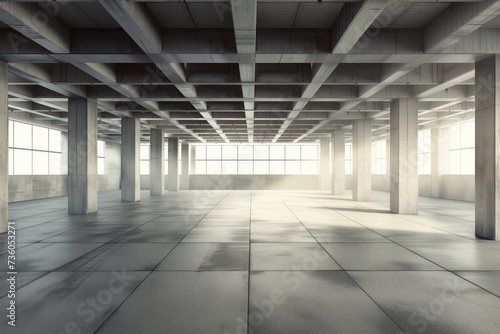 Big empty concrete open space. Background image. Created with Generative AI technology