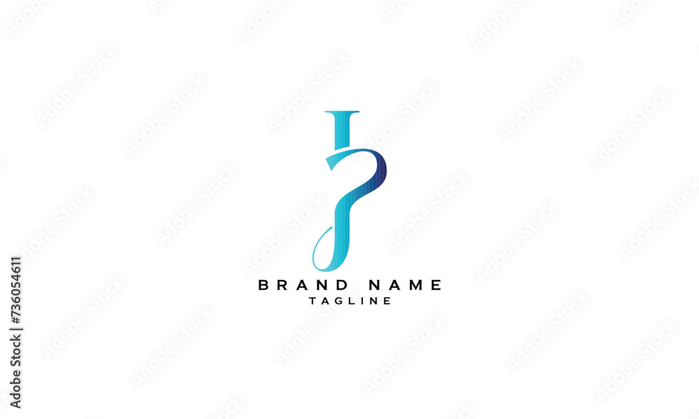 JP, PJ, Abstract initial monogram letter alphabet logo design