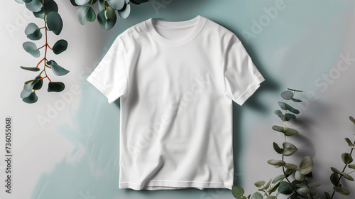Overhead view, straight tshirt mockup, product photography