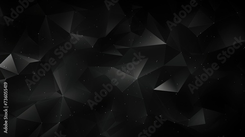 Abstract black and white background with random geometric triangle pattern