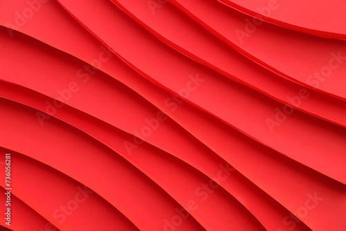 Abstract background made of red paper sheets with wavy lines