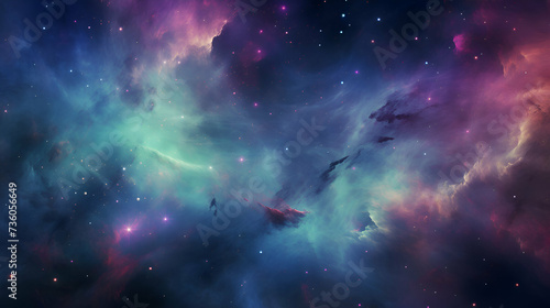 Nebula and stars in deep space. mysterious universe background.