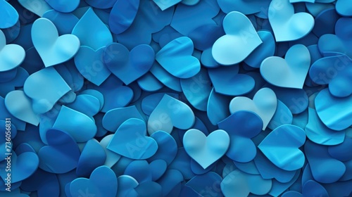 Azure Color Hearts as a background.