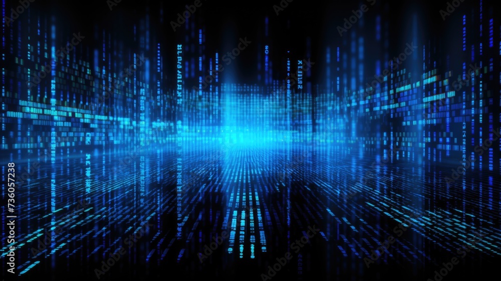 Background binary code is in azure color Background binary code is in azure color