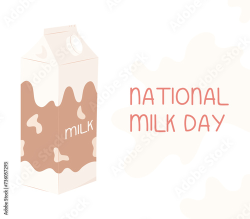 National Milk Day. A bag of milk. Milk Day vector illustration