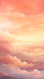 Beautiful sunset sky background with clouds. Nature background.  illustration.