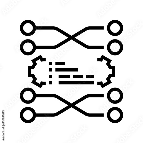 sorting algorithm line icon vector. sorting algorithm sign. isolated contour symbol black illustration