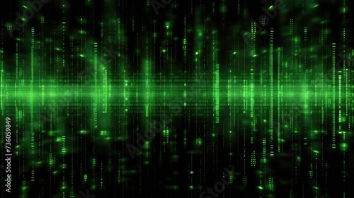 Background binary code is in pista green color