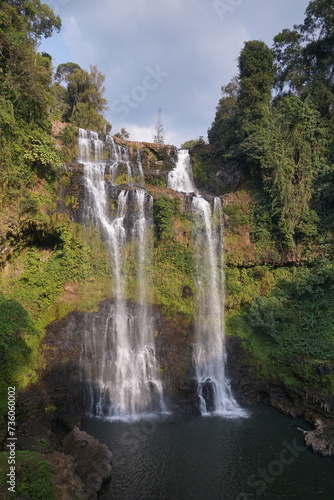 A beautiful waterfall in the midst of perfect nature in the forest.