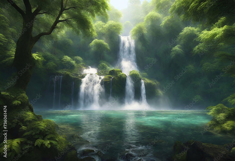 waterfall in the forest waterfall in the forest