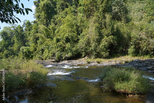 Natural waterway that flows to the waterfall