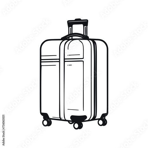 Luggage consisting of large polycarbonate suitcases isolated on white
