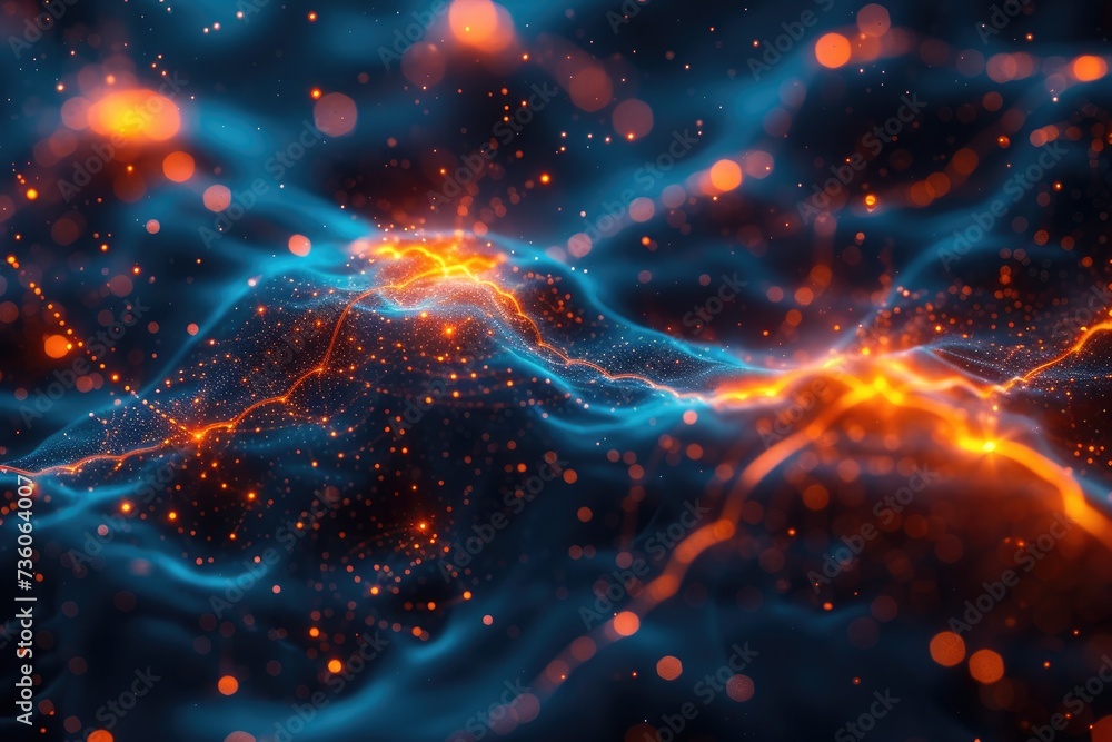 Obraz premium Network signal structure. futuristic technology background. Generative AI