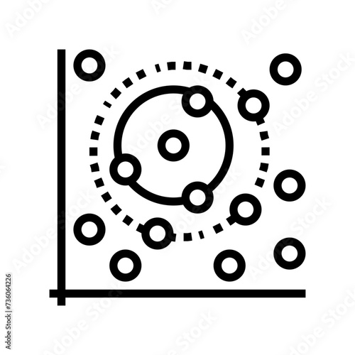 k nearest neighbors knn algorithm line icon vector. k nearest neighbors knn algorithm sign. isolated contour symbol black illustration