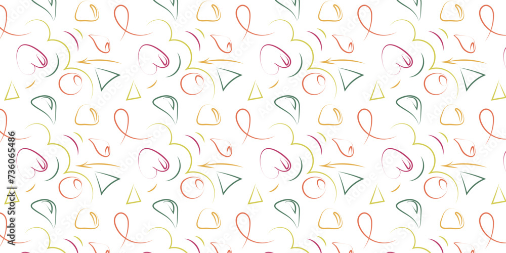Fun colorful line doodle seamless pattern. Fun colorful line doodle seamless pattern.