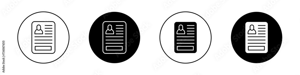 Resume Icon Set. Job Apply Interview Vector Symbol in a Black Filled ...