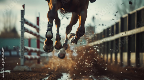 障害馬術競技をしているシーン　馬　乗馬 © ZUNTA