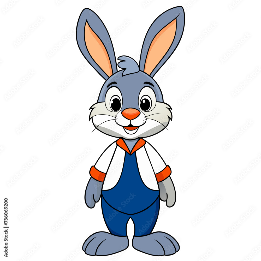 Lovely bunny cartoon isolated on white background Lovely bunny cartoon isolated on white background