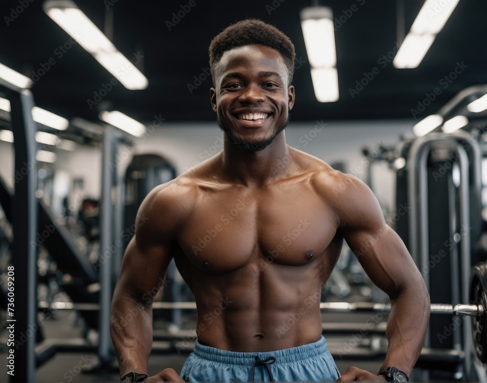 Young African men in the gym Young African men in the gym
