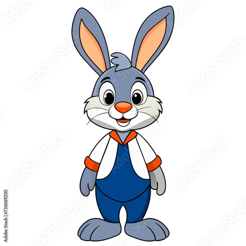 Lovely bunny cartoon isolated on white background