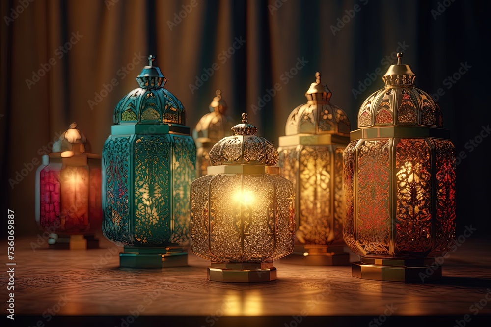 Light from lamps on a table. Light from lamps on a table.
