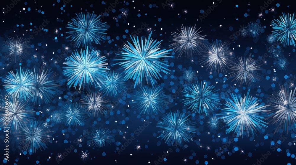 Fototapeta premium Background of fireworks in Azure color