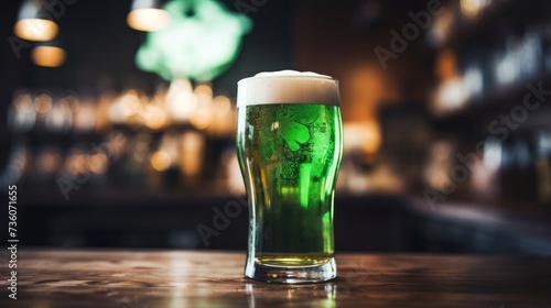 glass of green beer, st patricks day concept. Neural network AI generated art