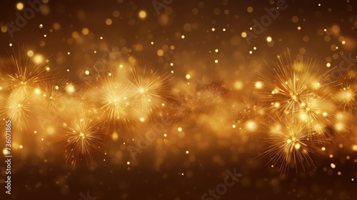 Background of fireworks in Gold color