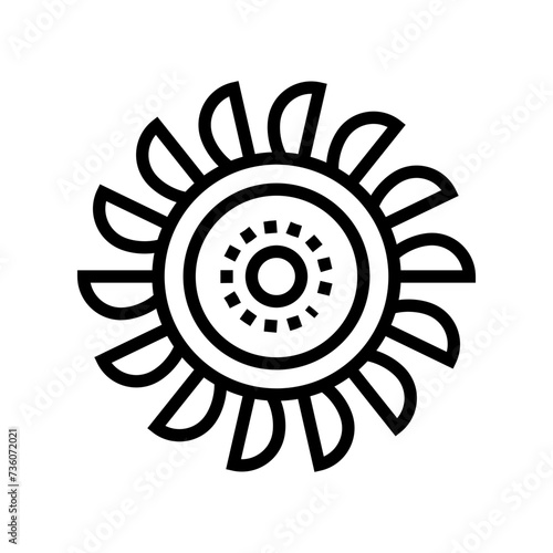 water turbine blades hydroelectric power line icon vector. water turbine blades hydroelectric power sign. isolated contour symbol black illustration